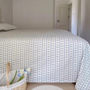 布原棉细纱老粗布床单三件套透气软席床上用品凉席床单枕套 四季