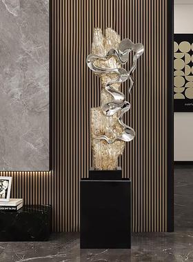 现代样板房招财客厅摆件大型落地电视柜旁玄关酒店摆设装饰工艺礼