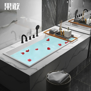 1.7米浴缸751 薄边设计长方形浴缸亚克力小户型网红1 果敢 嵌入式