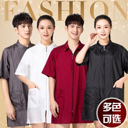 夏季发型师理发工作服美发焗油烫染工衣理发店助理工服防水不沾发