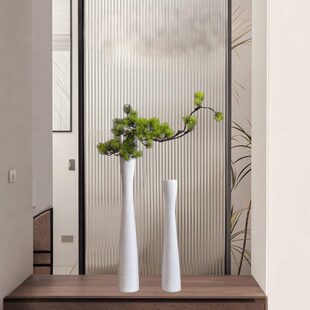 50cm细长高北欧风玄关陶瓷摆件高级感入户落地陶瓷花瓶艺术花器