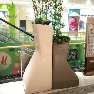 创意玻璃钢组合花盆异形美陈落地大花瓶花缸酒店走廊门前装饰摆件