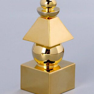 黄铜镀真金五轮塔宝箧印陀罗尼经可装藏送礼小号佛塔车载配饰摆件