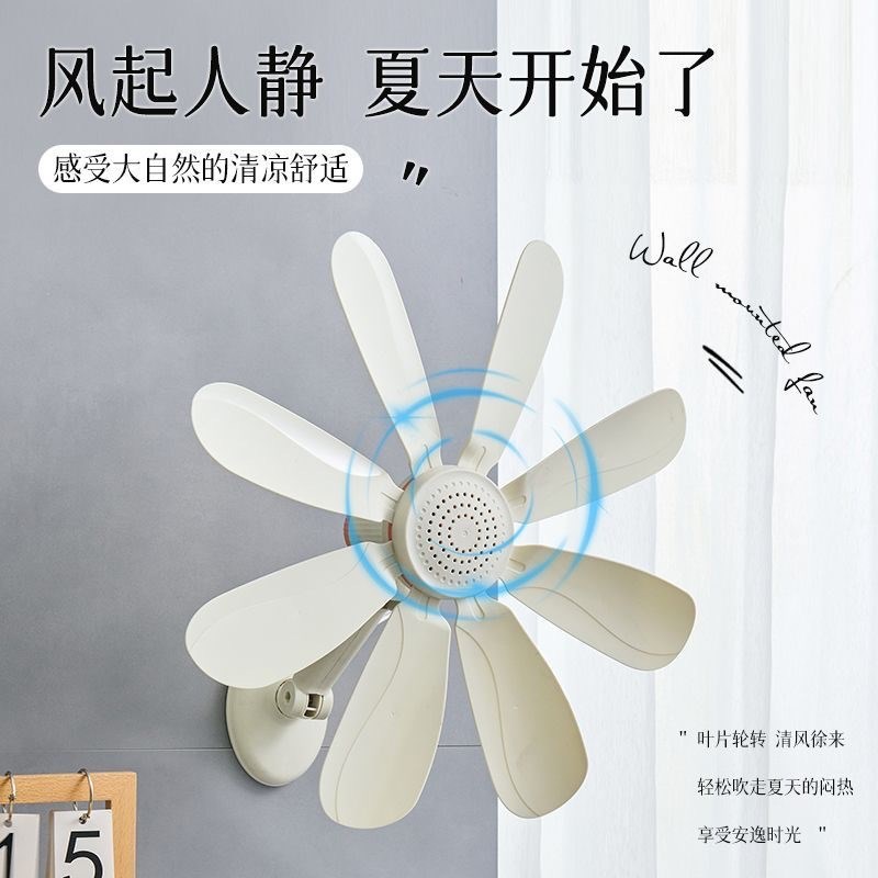 新款壁扇壁挂式厨房小风扇免打孔家用卫生间宿舍挂墙迷你型电风扇