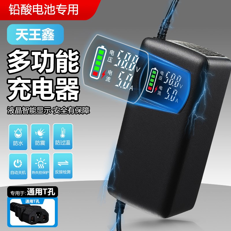 自动断电电动车电瓶充电器48V12yAH60V20AH72雅迪爱玛台铃三轮通