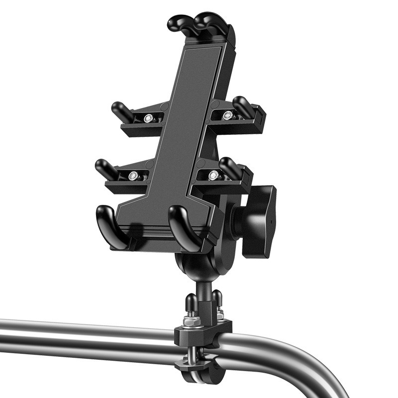 摩托车手机导航支架机车电动电瓶车车载摩旅改装铝合金手机架防震