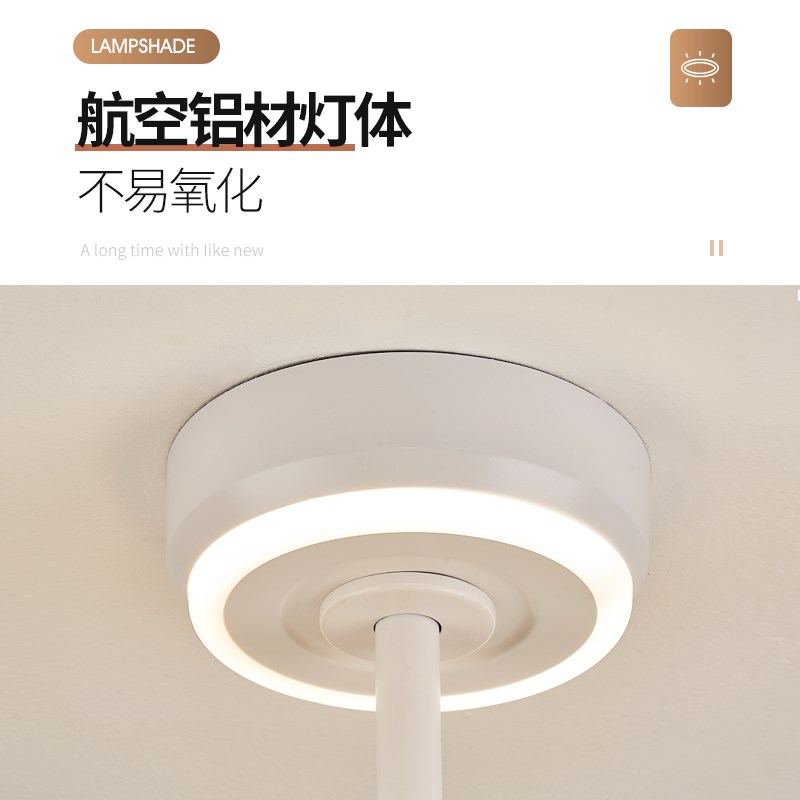 餐厅吊扇灯简约现代家用卧室小客厅智能风扇灯一体变频大风力吊扇