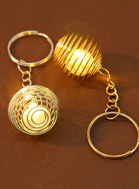 圆形镂空珍珠笼吊坠配件DIY服装包包挂件灯笼球弹簧球简约钥匙扣