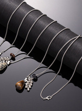 美拉德虎眼石流苏项链