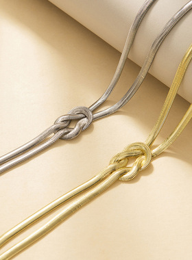 欧美跨境金属风蛇骨链