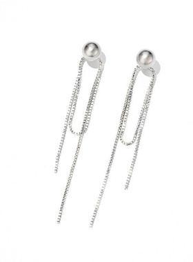 金属银流苏耳环2023年新款潮高级感轻奢耳饰女小众设计感银针耳坠