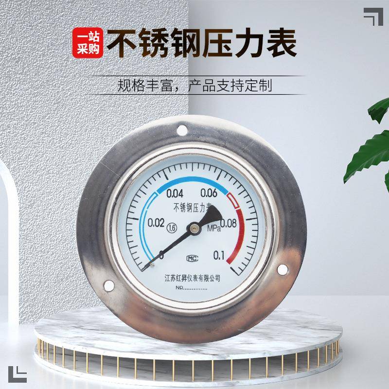 Y-150BZT轴向带边压力表150