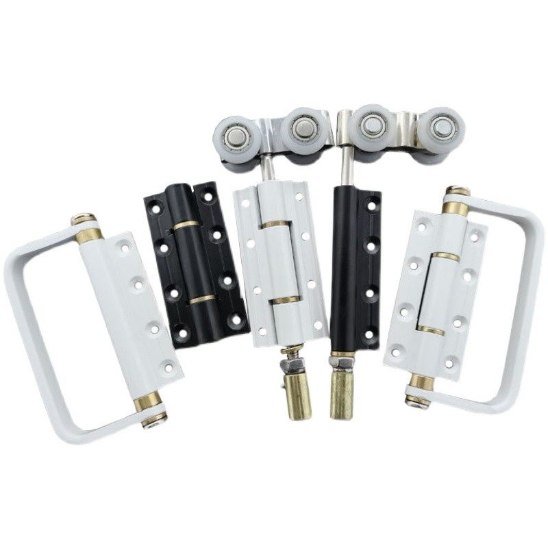 18款30款极窄玻璃折叠门配件中合页吊轮拉手导向轮木门铝合金门窗