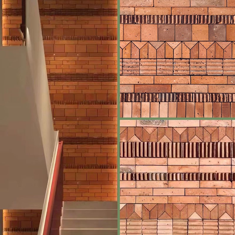 新型背景墙艺术红砖片餐饮酒吧异行E定制装饰花砖马赛克创意形象