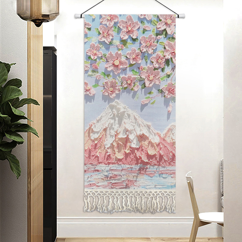 简约温馨油画挂画k布艺卧室装饰画儿童房挂布女孩宿舍挂袋定制画图片