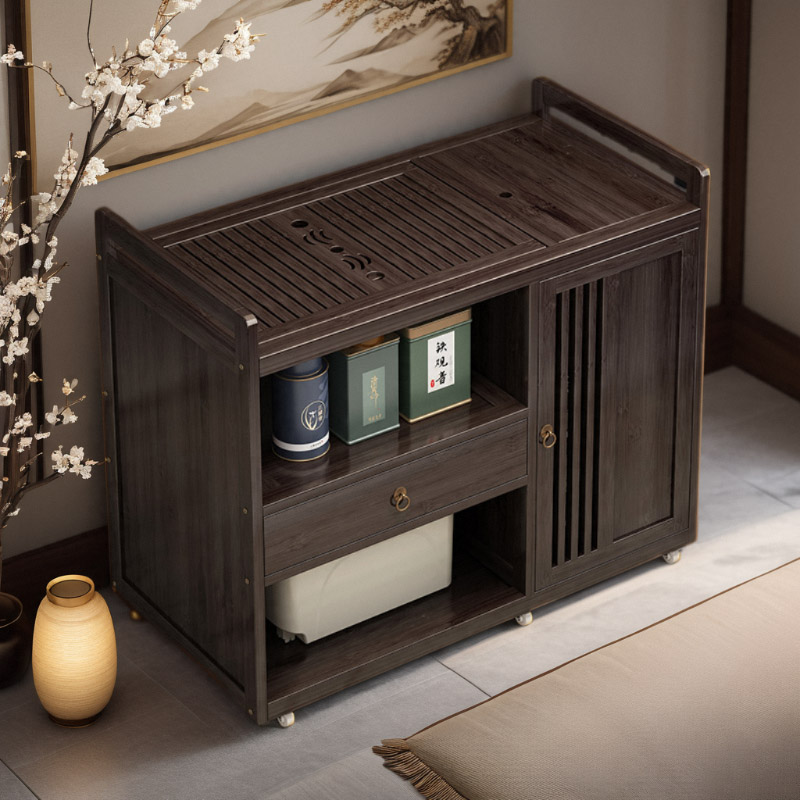 新中式茶几客厅家用小茶桌可移z动沙发边几多功能茶台非实木茶吧
