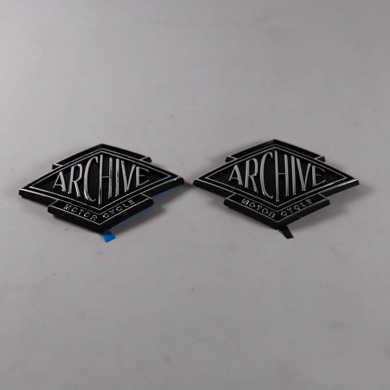 龙嘉摩托车复古改装哈雷车贴油箱贴侧盖贴太子个性硬标贴银钢拿铁