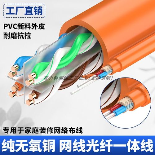 网线+光纤二合一复合线家用FTTR家装预埋线专用线50米室内光缆线