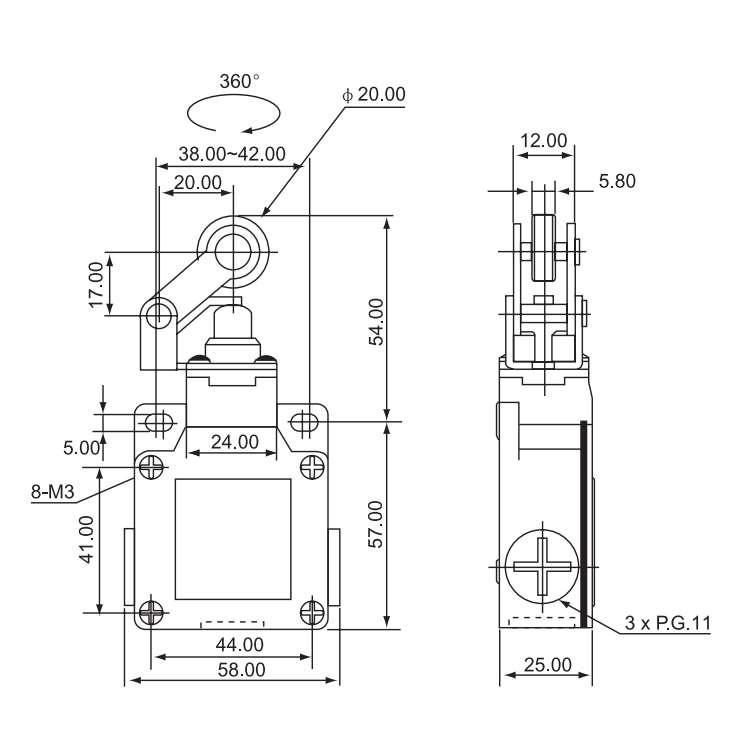 昌得CNTD防防尘限位行程开关CSA001水/012/021/03-1/61/1007/合并