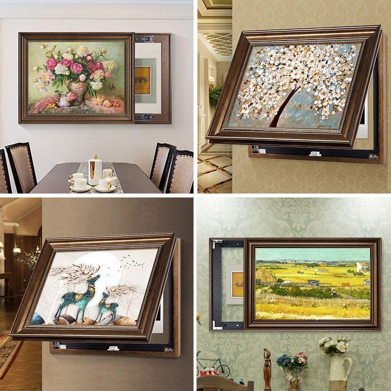 美式电表箱装饰画免打孔配电闸箱遮挡箱欧式餐厅风景油画客厅挂画