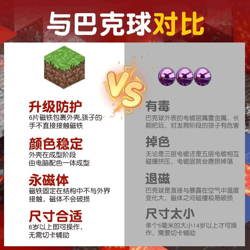 我的世界磁力方块磁吸积木全套正版磁铁拼图儿童男孩玩具拼装模型