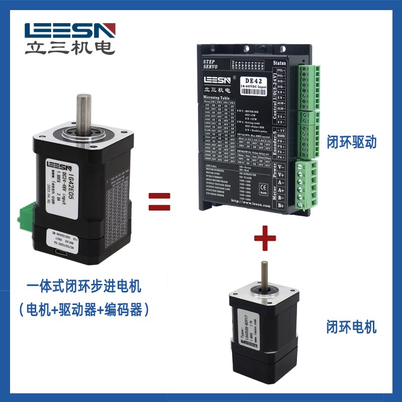 20/28/35/42/57/60/86驱动一体式步进伺服电机全闭环带编码器定制
