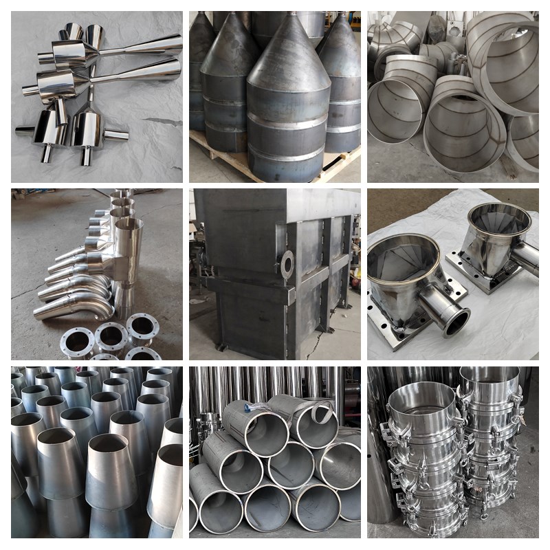 304不锈钢板卷筒卷锥形大小头天圆地方变径激光切割非标加工定制