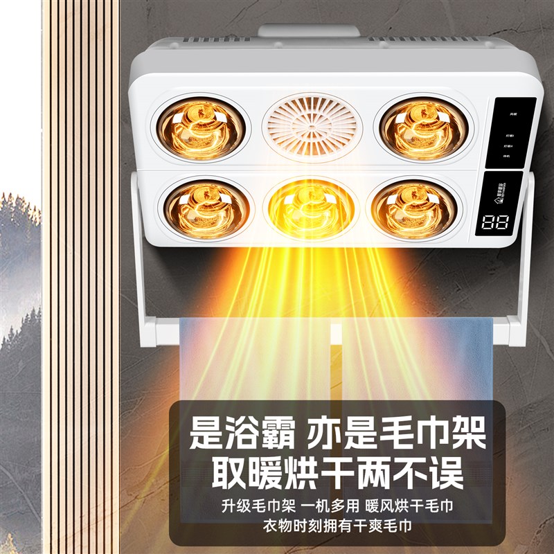 2025新款壁挂式灯暖浴霸灯泡取暖器挂壁墙式卫生间浴室风暖免打孔