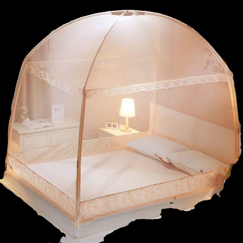 蒙古包蚊帐家用1米5文章三门开一米五八床可挂风扇可拆洗1米8x2米