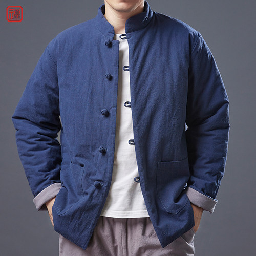 唐装棉服男立领盘扣汉服中国风棉衣男款冬季大码复古中式棉袄男