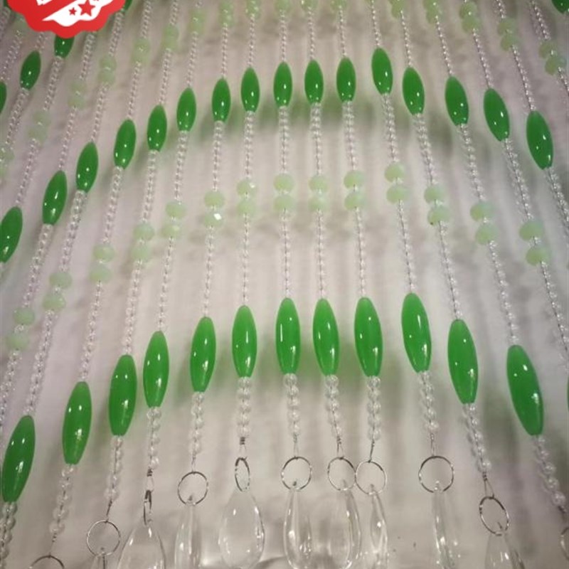 绿色水晶帘水晶珠帘门帘拱形帘成品新款客厅隔断玄关弧形半帘图片