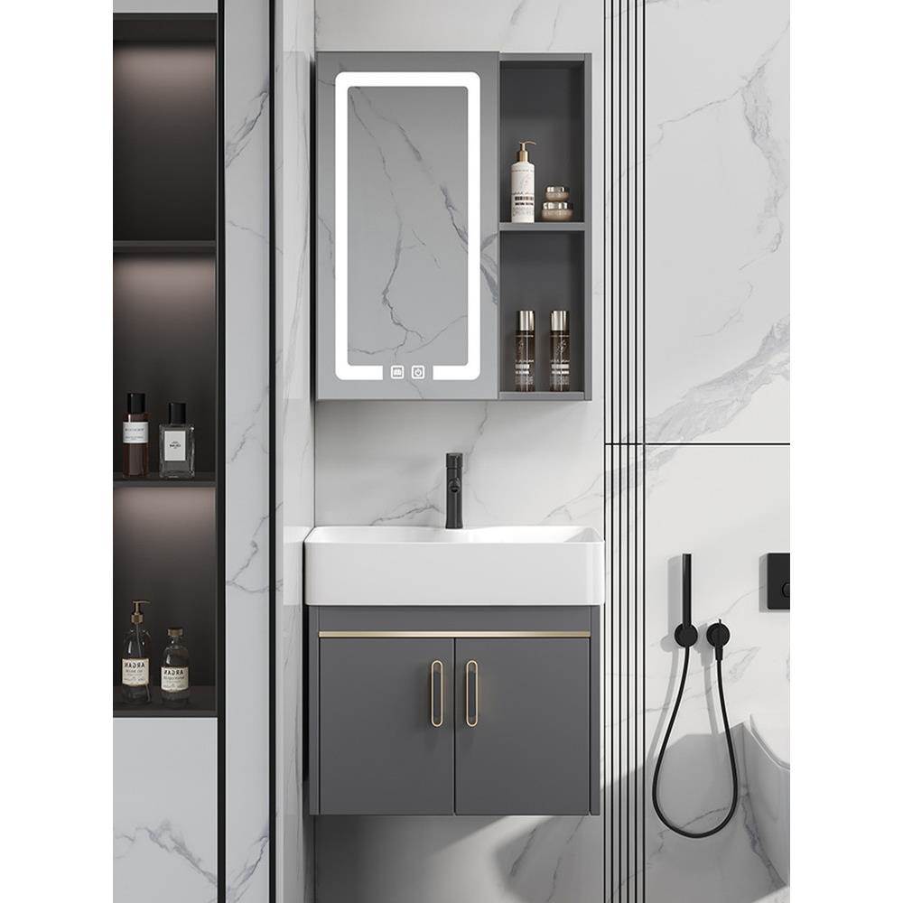 太空铝小户型浴室柜组合卫生间洗脸盆挂墙式一体洗手盆洗漱台盆