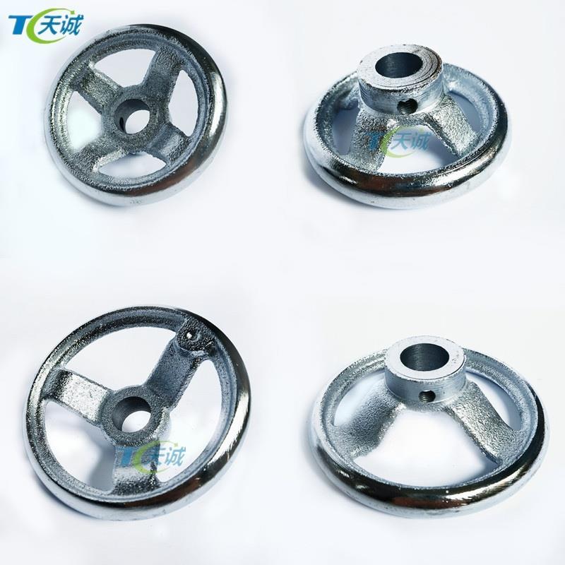 铸铁圆形手轮镀铬手柄3寸4寸5寸6寸内孔8/10/12/14/16/18/20顶丝M