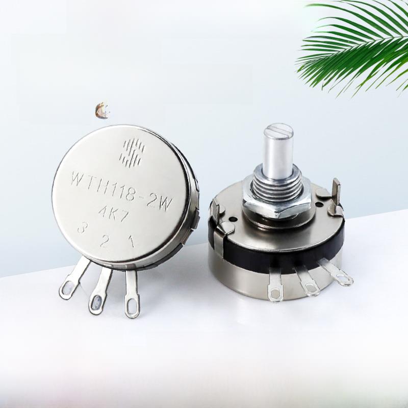 单圈碳膜电位器WTH118-2W 1K 2K2 4K7 10K22K47K100K470K1M调速器