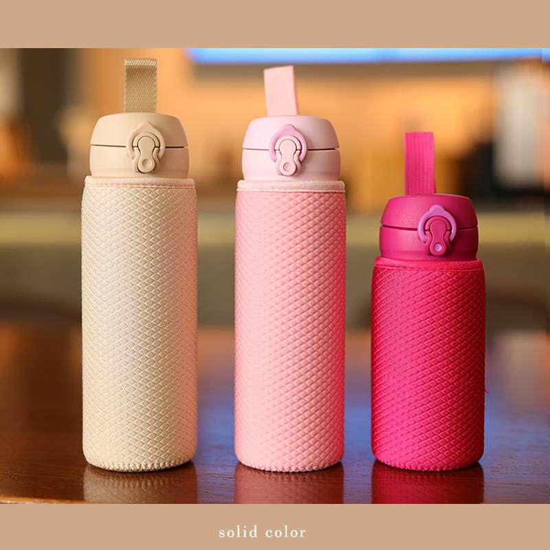 杯套适用膳某JNL350 400 500毫升保温杯纯色通用保护套手提杯套