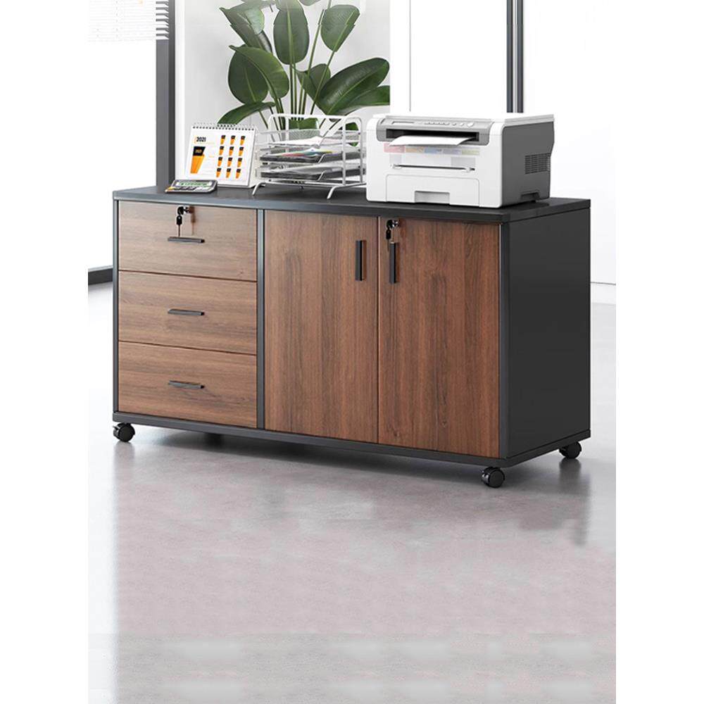 桌面侧柜侧柜打印机放置柜桌下储物柜办公柜储物柜文件柜低柜