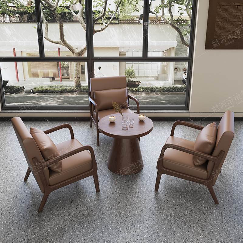 覆古咖啡厅奶茶店桌椅组合休闲 酒吧民宿酒店沙发卡座洽谈会客
