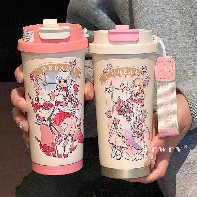 非人哉周边联名保温杯上学专用水杯女生2025年新款高颜值咖啡杯子