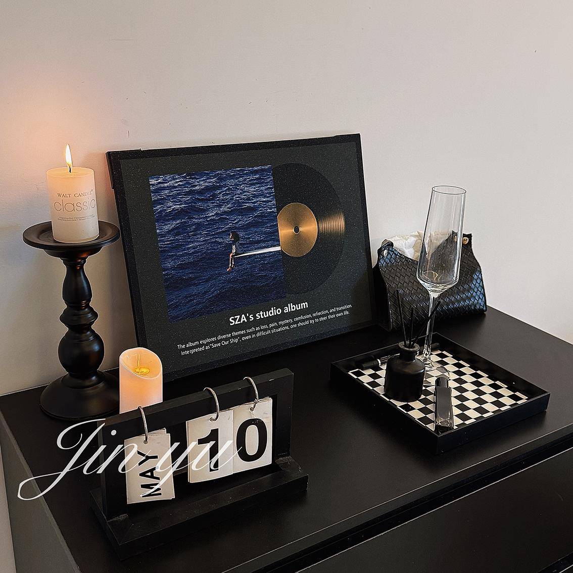 【高级唱片】客厅黑胶唱片装饰画 画饭厅C挂画 画小众艺术卧室桌