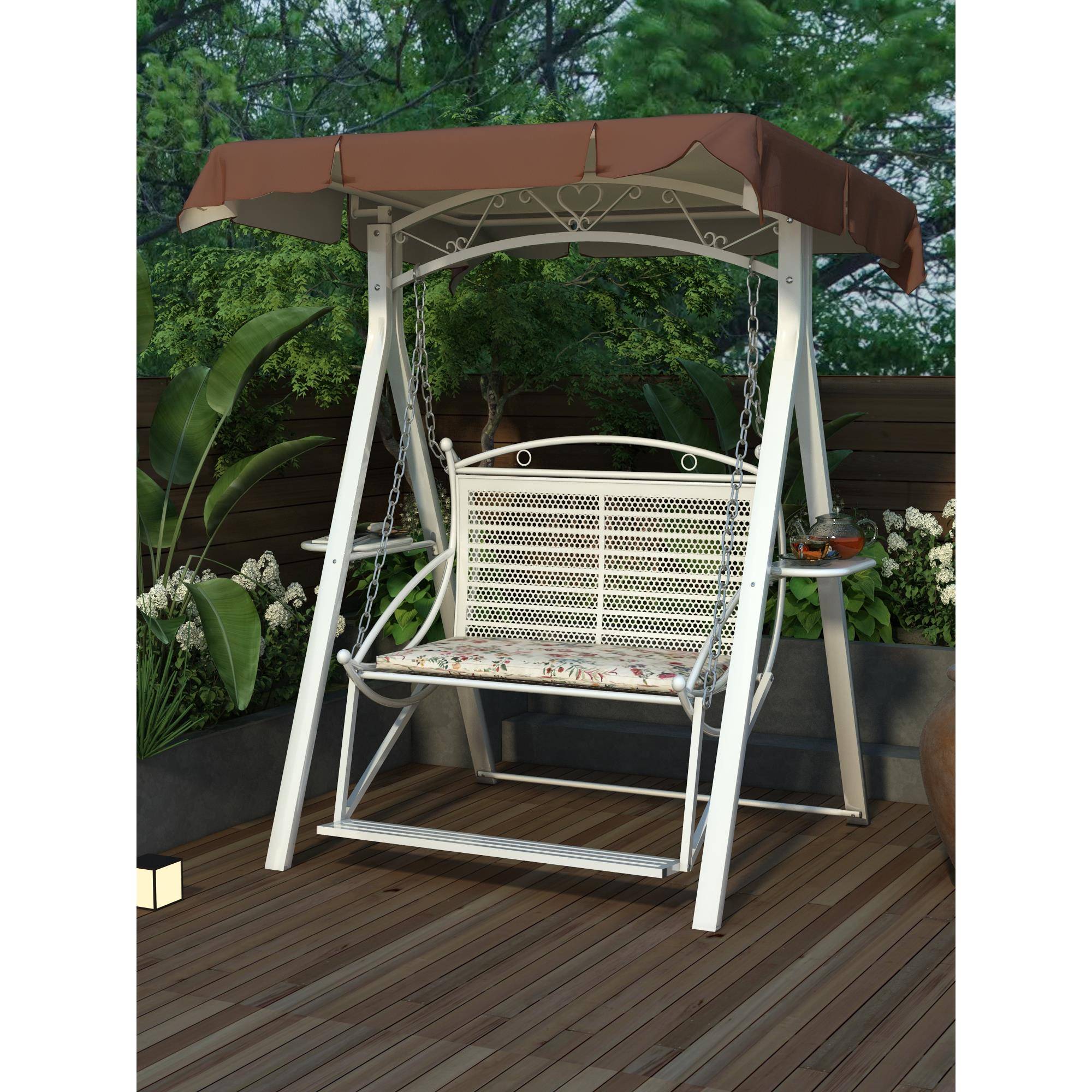 户外庭院防水防晒家用多人秋千室外花园摇椅别墅小院网红双人吊椅