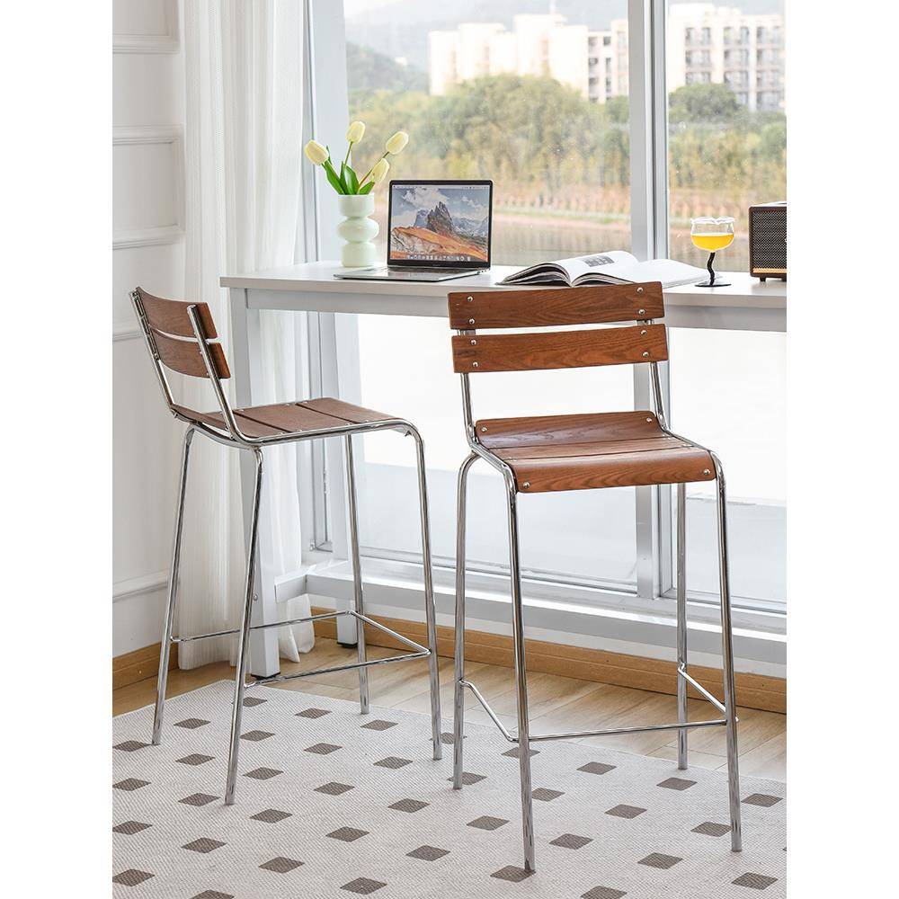 中古吧台椅铁艺家用靠背北欧简约高脚凳酒吧咖啡厅商用洽谈吧台凳