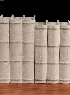 新中国风假书人造书灰色模型书道具装饰模型房酒店会所展示摆件