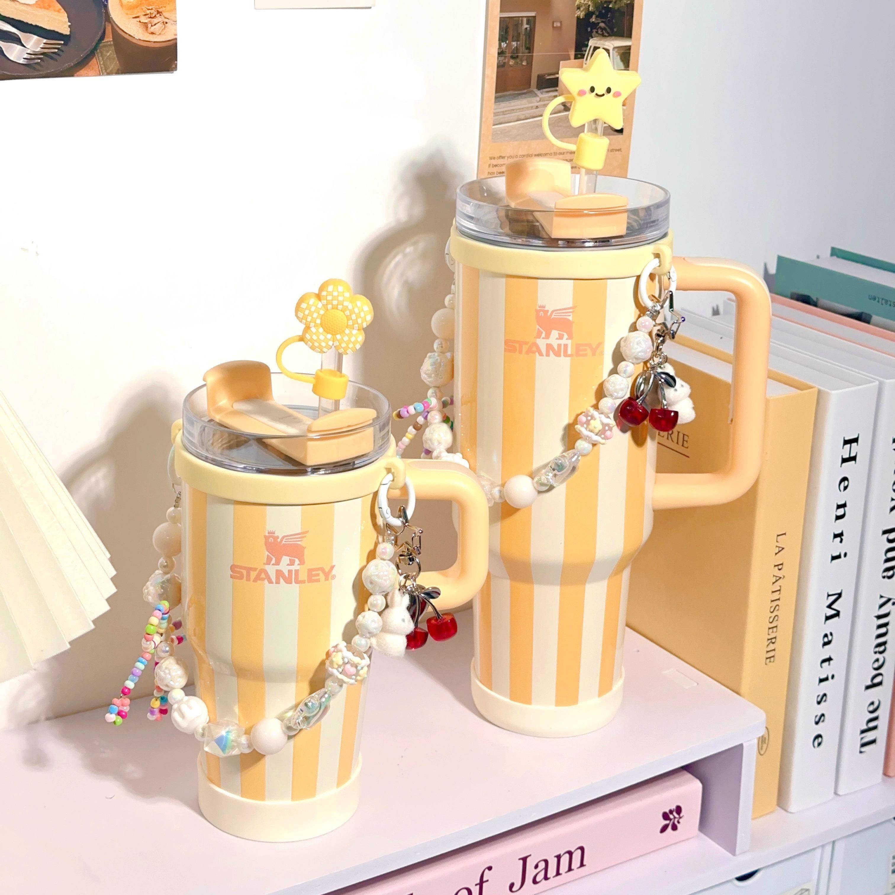 适用于 于stanley史丹利黄色条纹搭配杯挂杯套吸管塞防尘帽杯座挂