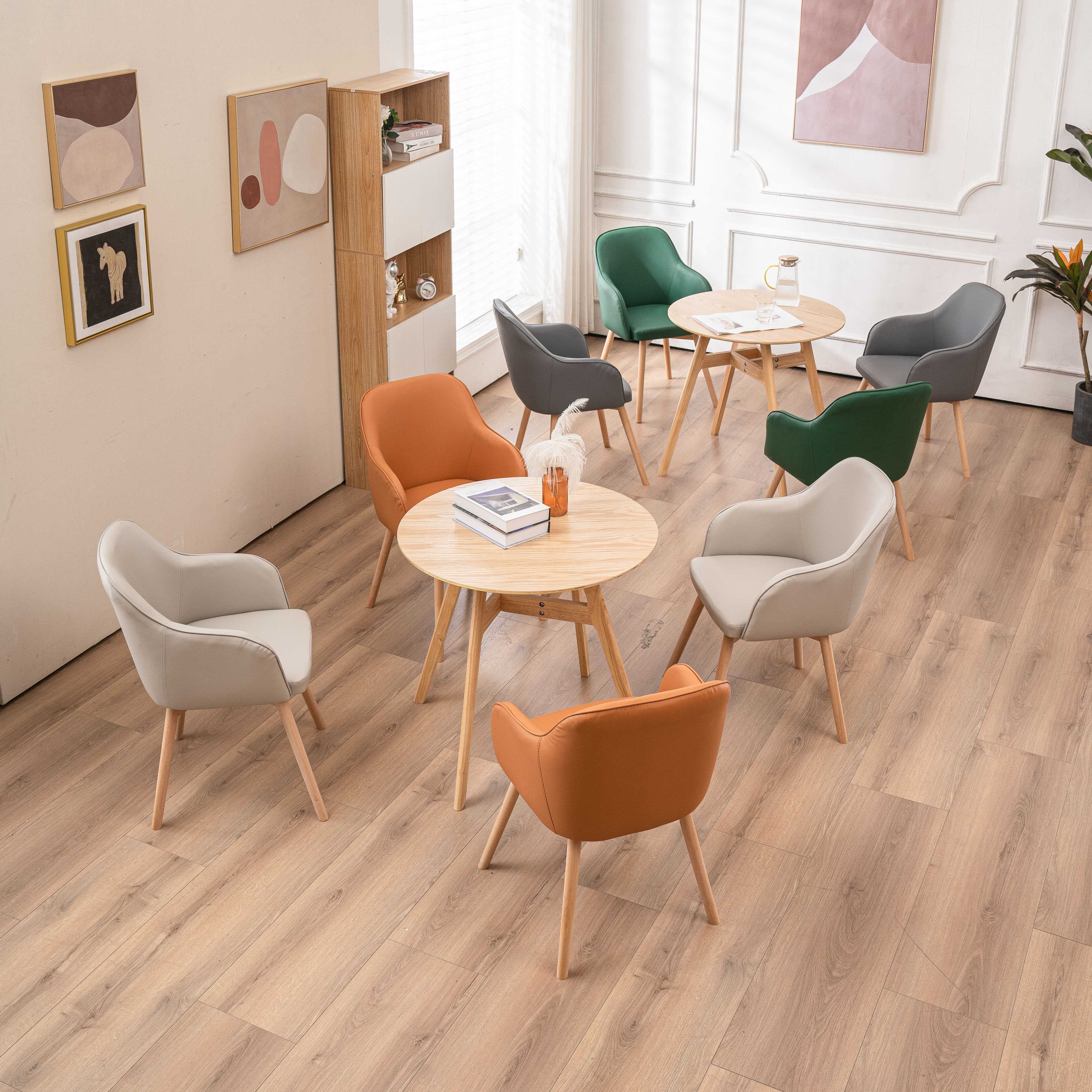 实木简约家用商用办公室饭厅休闲 酒店会客洽谈单人沙发椅桌椅