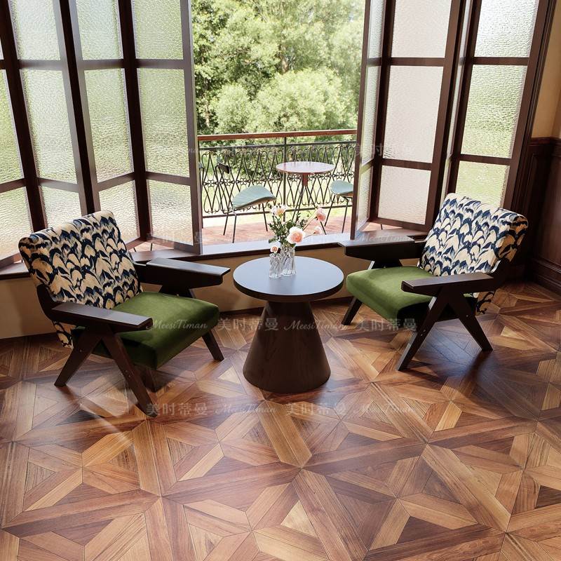 中古风咖啡厅桌椅组合奶茶店单人椅休闲 卡座沙发酒吧清吧沙发覆