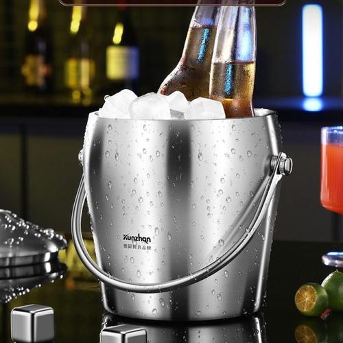 不锈钢冰桶KTV商用干冰桶酒吧冰镇饮料香槟啤酒桶创意带盖冰块桶