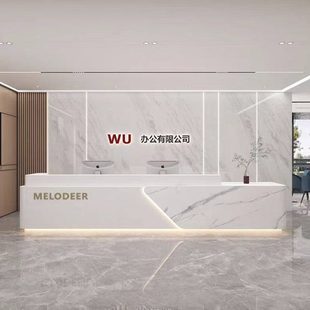 公司前台烤漆酒店会所大理石接待台收银台美容院吧台柜台烤漆工艺