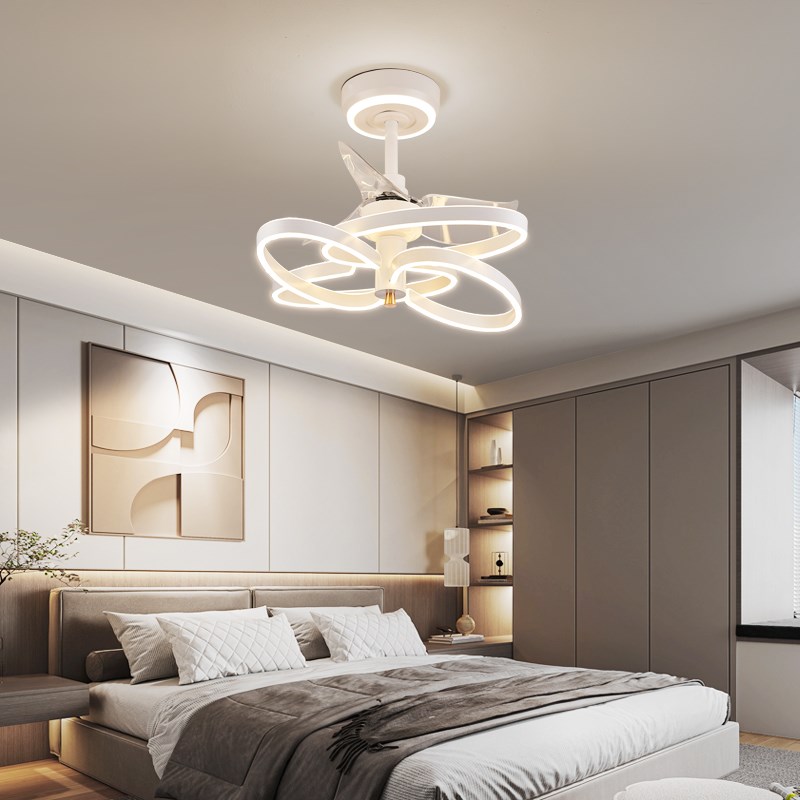 餐厅风扇灯吊扇灯简约现代饭厅餐桌吧台吊灯家用智能卧室客厅吊扇