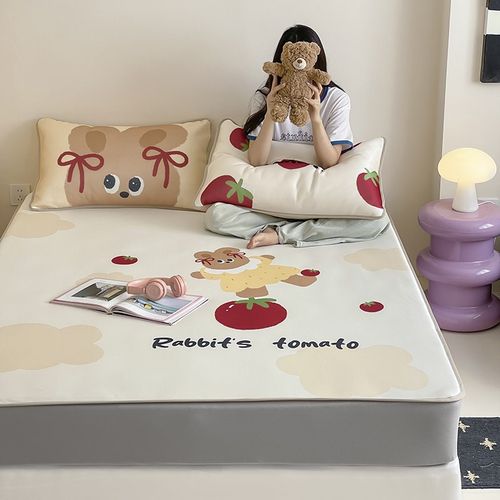 软糯小清新冰皮裸睡冰丝凉席二三件套床笠款宿舍凉感丝空调软席子