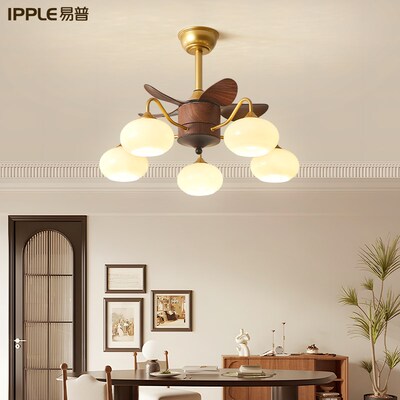 法式复古吊灯客厅2025新款风扇灯美式大厅主灯中古风餐厅灯吊扇灯